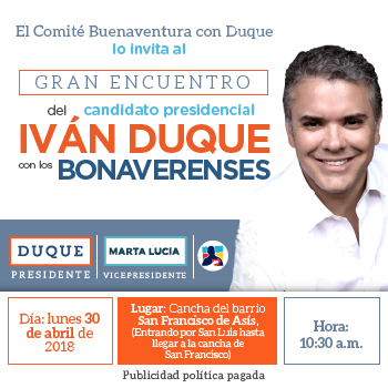 Iván Duque en Buenaventura Abril 30 2018