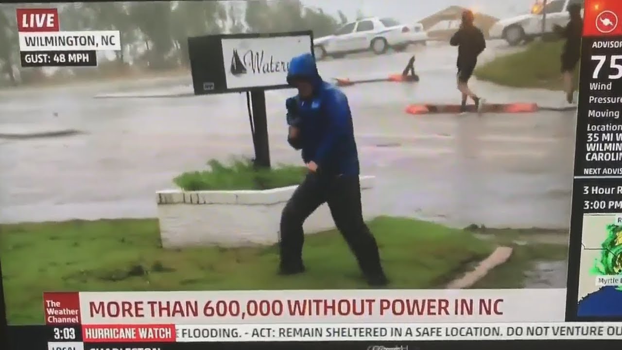 Periodista exagera fuerza del Huracán Florence y queda en ridículo | Noticias de Buenaventura, Colombia y el Mundo