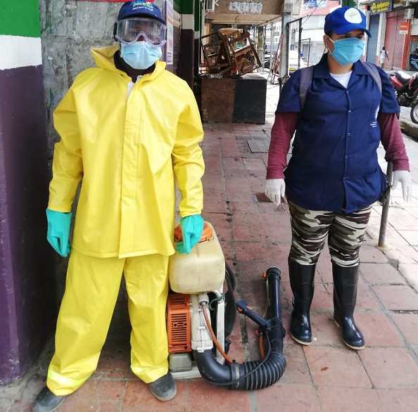 Hidropacífico lideró con el apoyo de la agremiación de comerciantes jornada de desinfección en pueblo nuevo