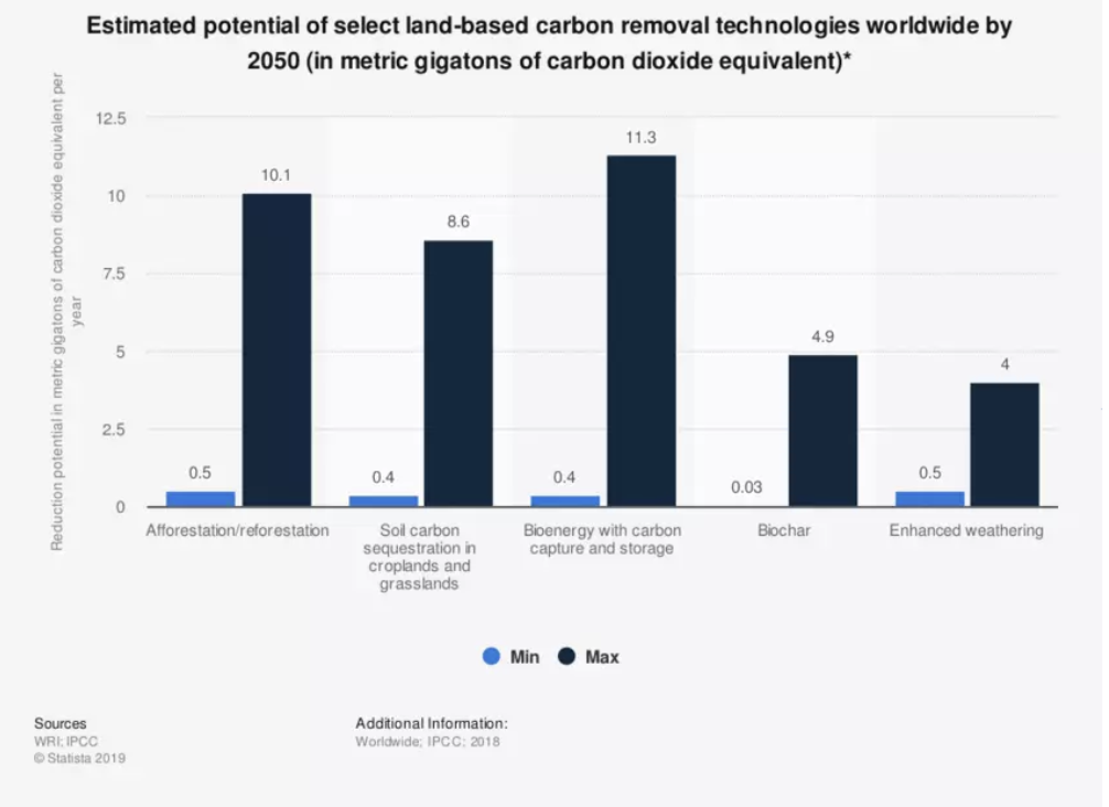Estimación del potencial de las tecnologías de eliminación del carbono para 2050