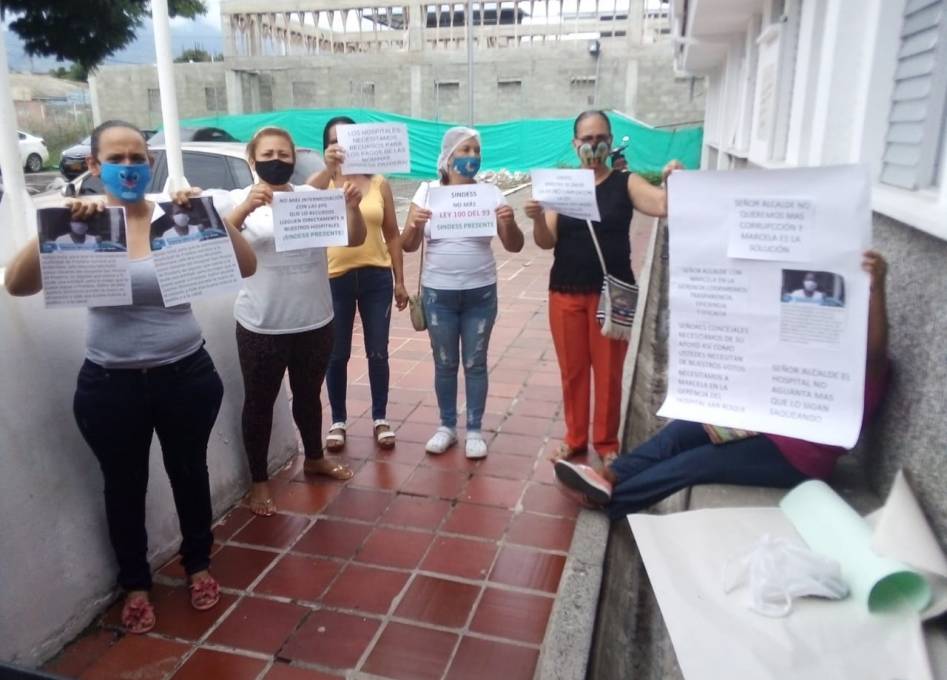 Protesta en hospital San Roque de Pradera por nombramiento de nueva gerente