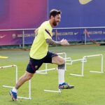 Messi se entrenó con un vendaje en el comienzo de la semana