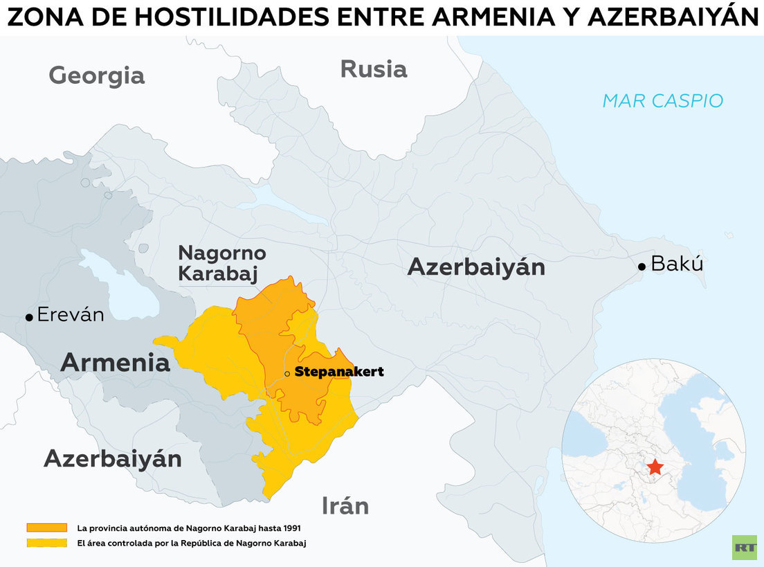 Movilizaciones, estado de guerra y acusaciones mutuas: ¿qué pasa entre Armenia y Azerbaiyán?