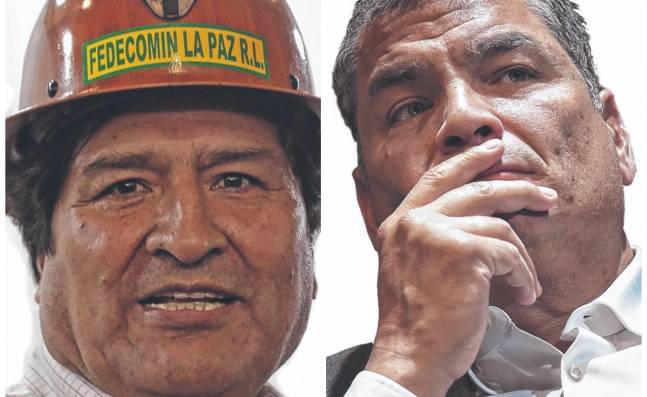 Rafael Correa y Evo Morales, dos líderes de izquierda fuera del mapa electoral