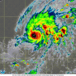 Tras impactar en Quintana Roo y atravesar el estado de Yucatán, la tormenta tropical Gamma salió al Golfo de México, y avanza por el agua en dirección a Veracruz  (Foto: NOAA/RAMMB)