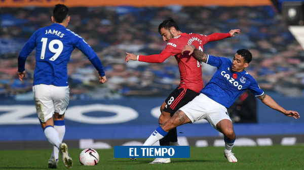 James Rodríguez perdió con Bruno Fernandes en el Everton 1-3 Manchester United - Fútbol Internacional - Deportes