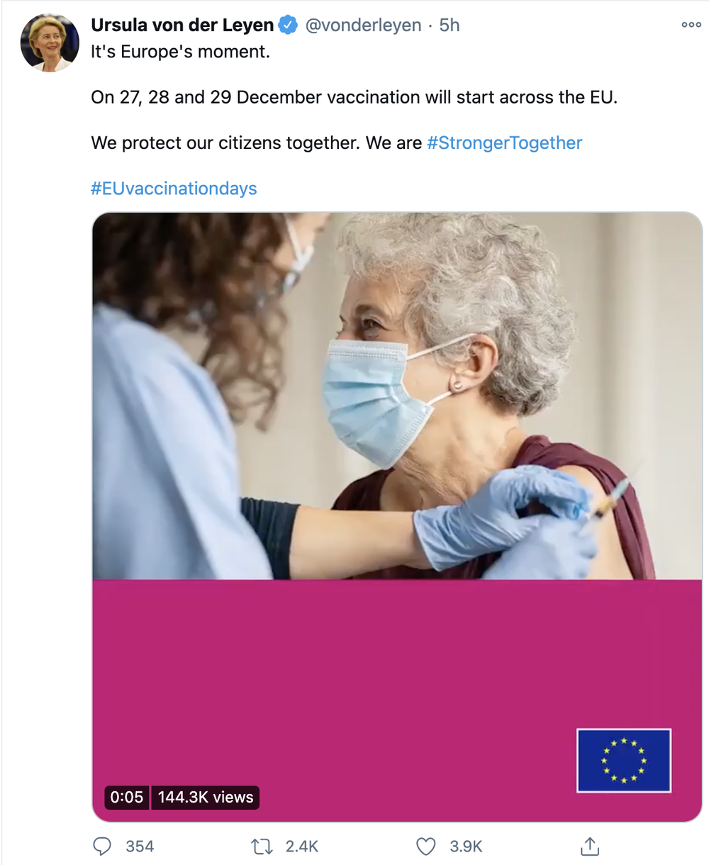La Unión Europea iniciará vacunación contra Covid-19 desde 27 de diciembre