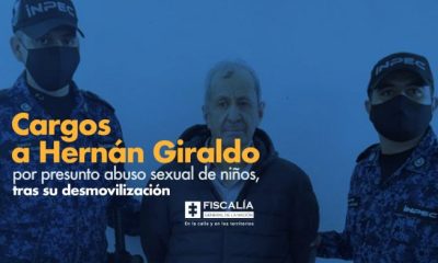 Cargos a Hernán Giraldo por presunto abuso sexual de niños, tras su desmovilización
