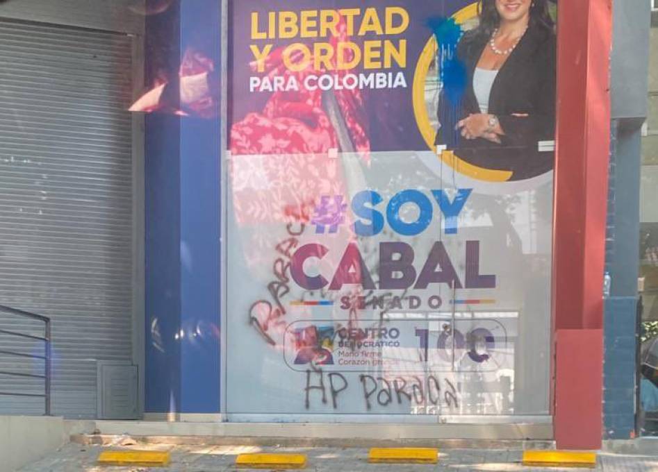 Polémica entre candidatos al Congreso por ataque a sede de María Fernanda Cabal en Cali