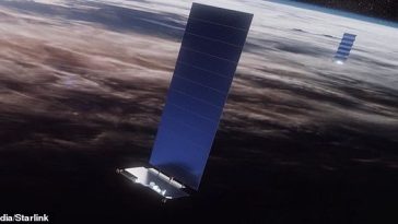 Representación artística de un satélite Starlink sobre la Tierra.  Starlink es una constelación de satélites que tiene como objetivo proporcionar acceso a Internet a la mayor parte de la Tierra, particularmente a las áreas rurales desatendidas.