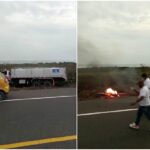 Quemada quedó la moto tras accidente entre Barranquilla y Ciénaga: dos personas murieron al chocar con camión cisterna