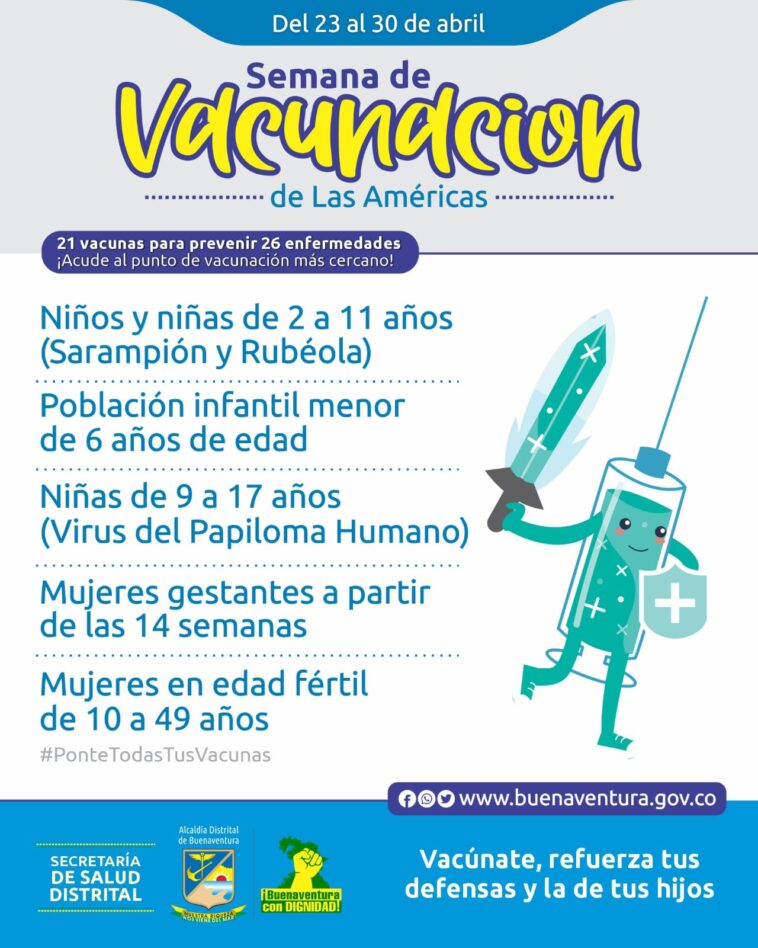 Hacen llamado a reforzar las defensas de los niños y niñas con las vacunas del Esquema Regular  | Noticias de Buenaventura, Colombia y el Mundo