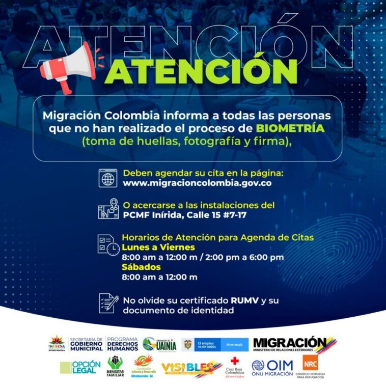 Buscan en Inírida a más de 1600 venezolanos para que acudan al registro biométrico