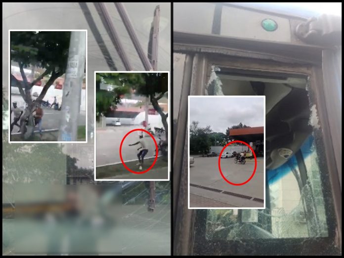 De premio en premio, pero "que castiguen": una pareja de motorizados que agredió a pedradas a otro autobús del MIO