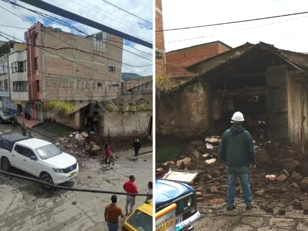 La vivienda no se salvó del fuerte sismo y parte de ella colapsó por el temblor, en Túquerres, Nariño