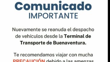 Se normaliza despacho de vehículos intermunicipales  | Noticias de Buenaventura, Colombia y el Mundo
