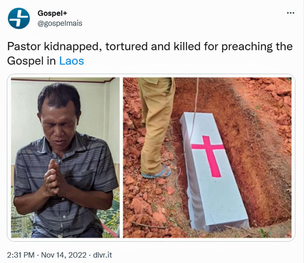 Predicador laosiano arrestado previamente por evangelismo encontrado muerto y brutalmente golpeado | Noticias de Buenaventura, Colombia y el Mundo