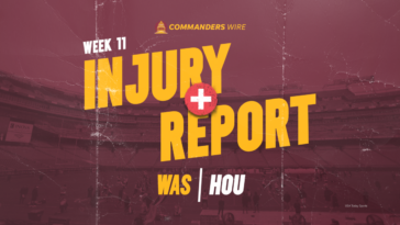 Commanders vs. Texans: informe de lesiones del miércoles para la semana 11 | Noticias de Buenaventura, Colombia y el Mundo