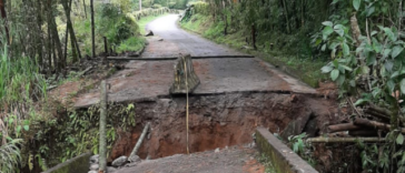 Colapso del puente La Sonadora y derrumbes en las vías tiene afectadas a varias familias de Calarcá