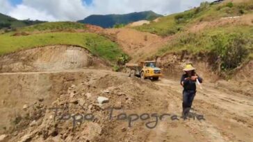 Avance de la construcción de la vía alterna en Rosas, Cauca