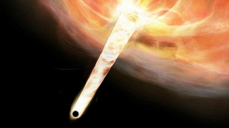 Agujero negro 'fuera de control' del tamaño de 20 millones de soles encontrado a toda velocidad a través del espacio con un rastro de estrellas recién nacidas detrás de él | Noticias de Buenaventura, Colombia y el Mundo