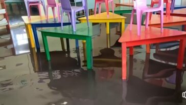 Centro educativo El Charco se inundó por las fuertes lluvias en Ipiales, cientos de alumnos sin clases