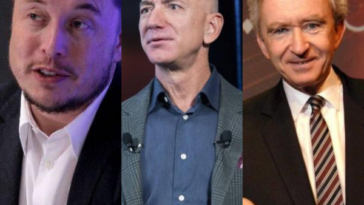 Elon Musk, Jeff Bezos y Bernard Arnault