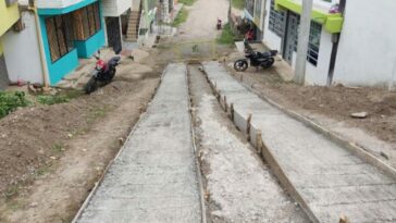 Construyeron placa huella en el barrio Campo Alegre, Sandoná